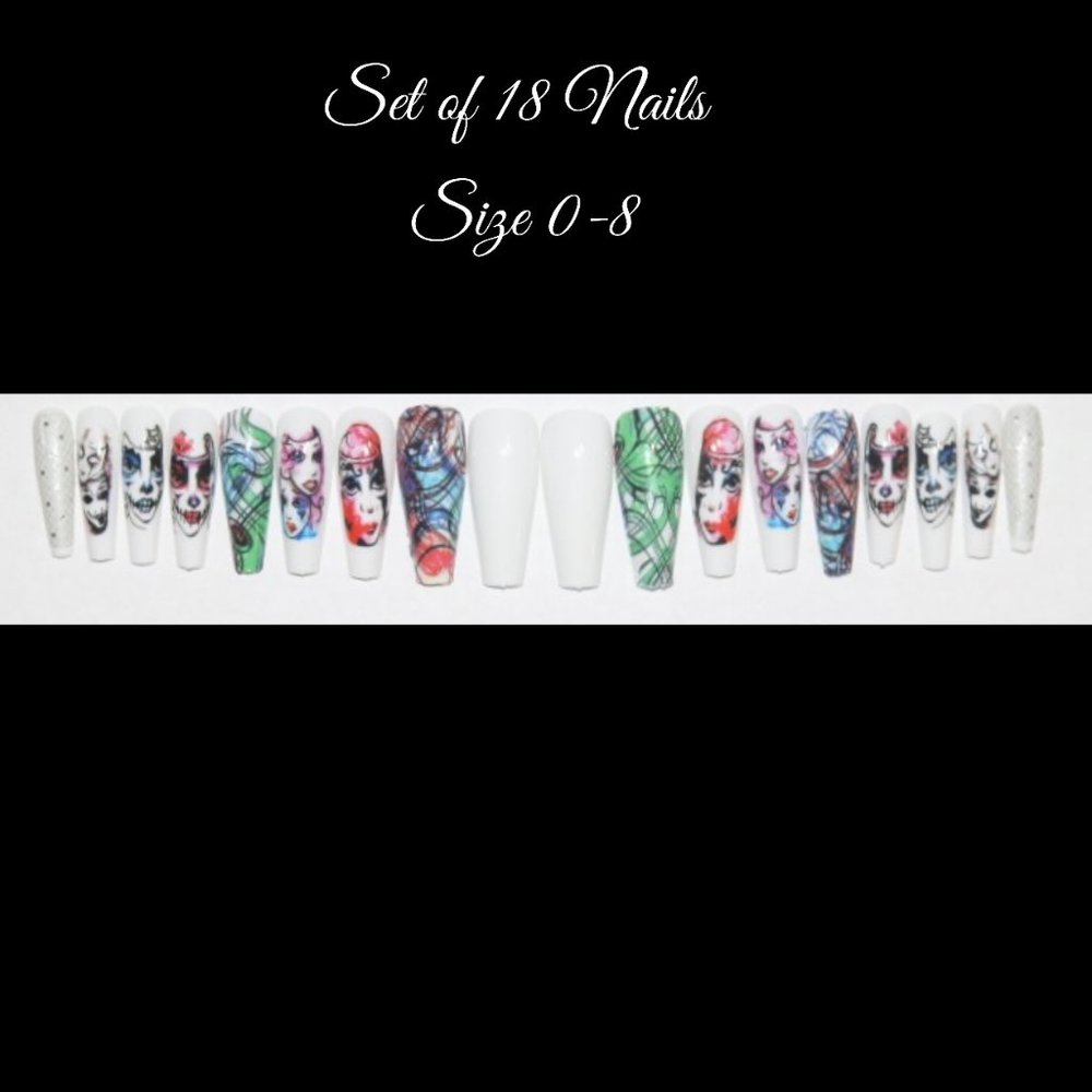 Costume masks- press on nail set